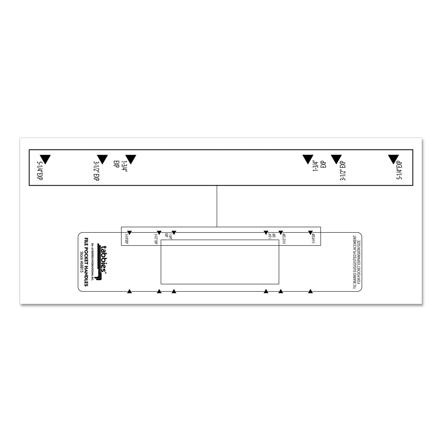 Tabbies File Pocket Handles, 9.63 x 2, White, 4/Sheet, 12 Sheets/Pack (68815)