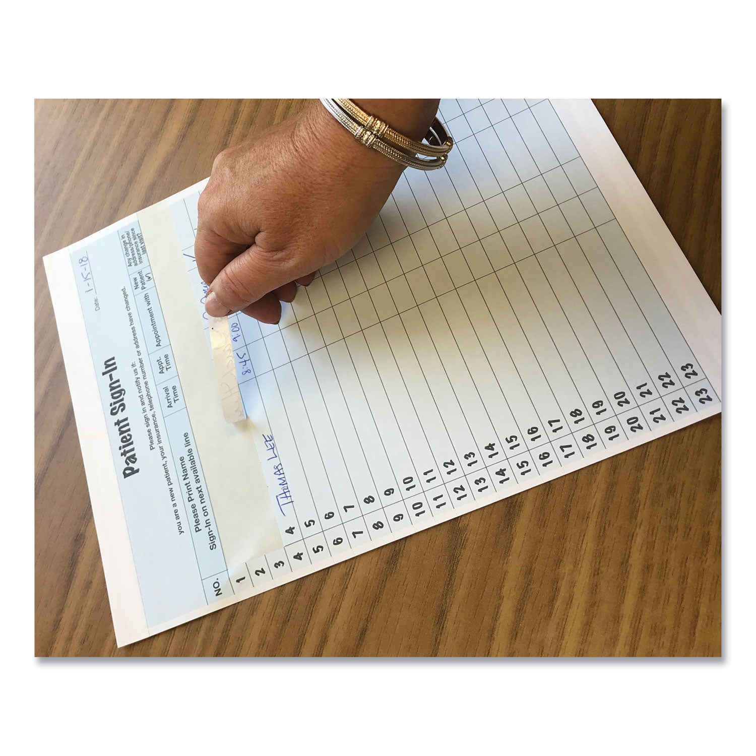 Tabbies Patient Sign-In Label Forms, Two-Part Carbon, 8.5 x 11.63, Blue Sheets, 125 Forms Total (14531)