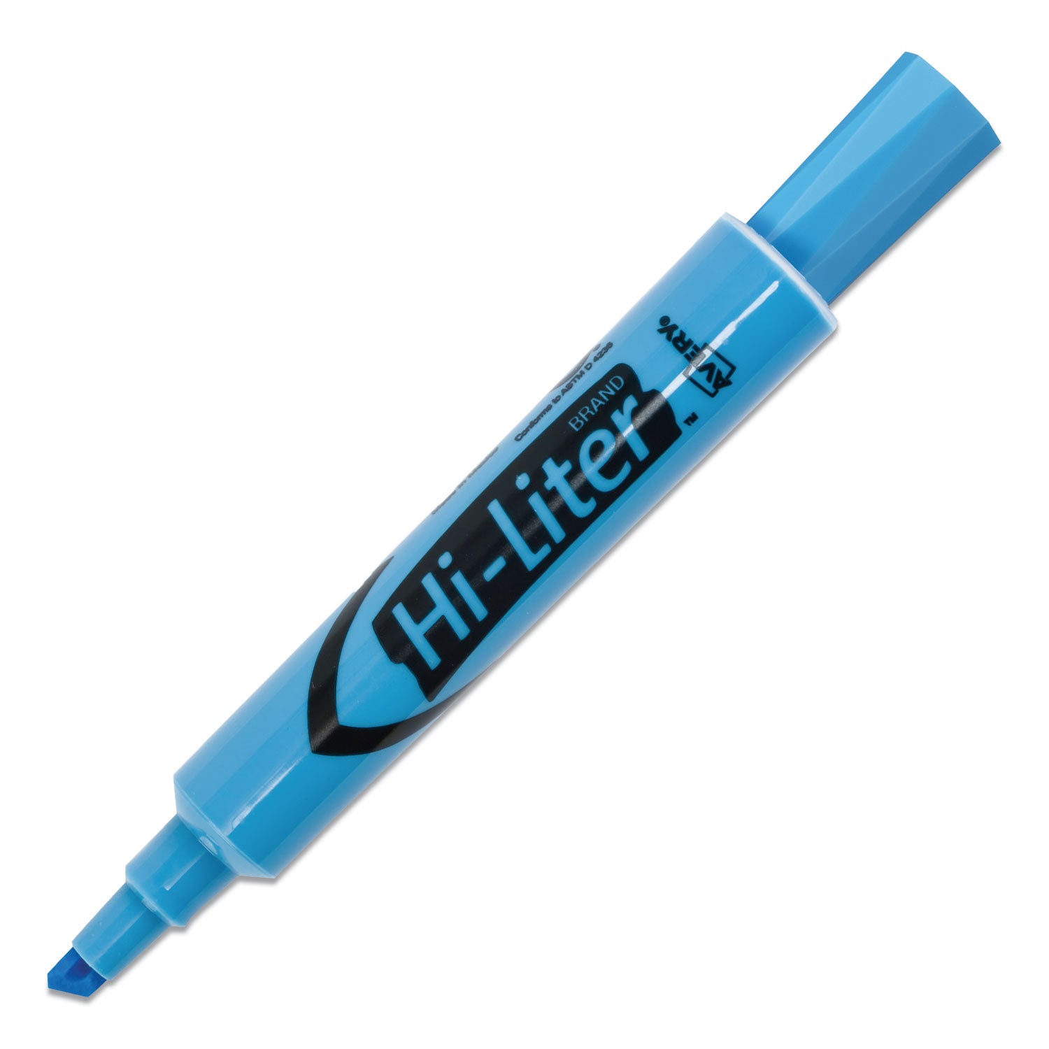 Avery HI-LITER Desk-Style Highlighters, Light Blue Ink, Chisel Tip, Light Blue/Black Barrel, Dozen (07746)