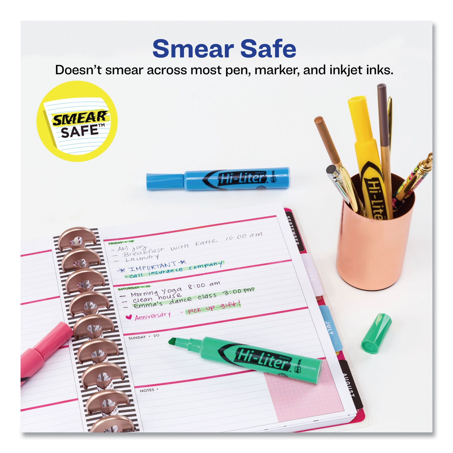 Avery HI-LITER Desk-Style Highlighters, Assorted Ink Colors, Chisel Tip, Assorted Barrel Colors, 4/Set (17752)