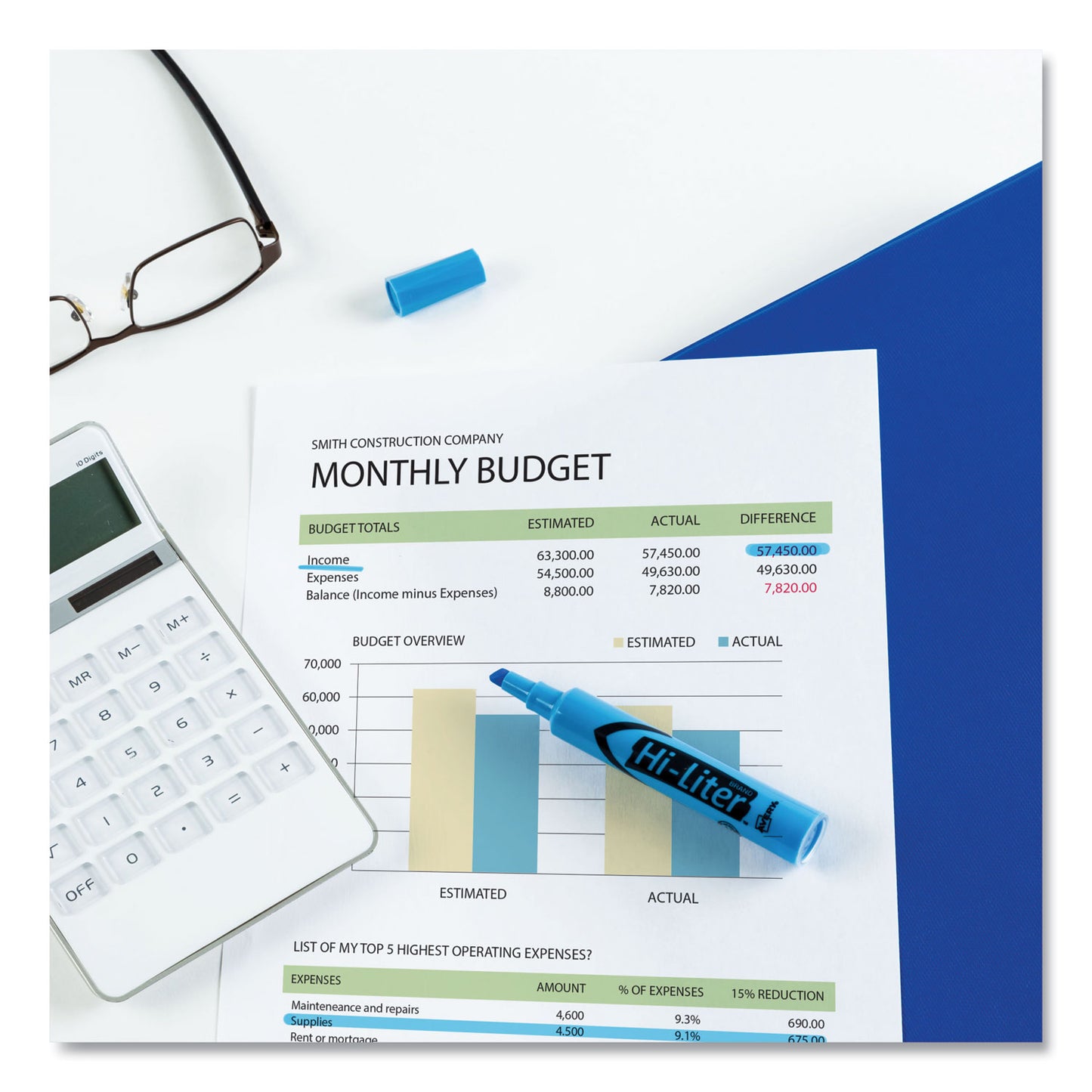 Avery HI-LITER Desk-Style Highlighters, Light Blue Ink, Chisel Tip, Light Blue/Black Barrel, Dozen (07746)