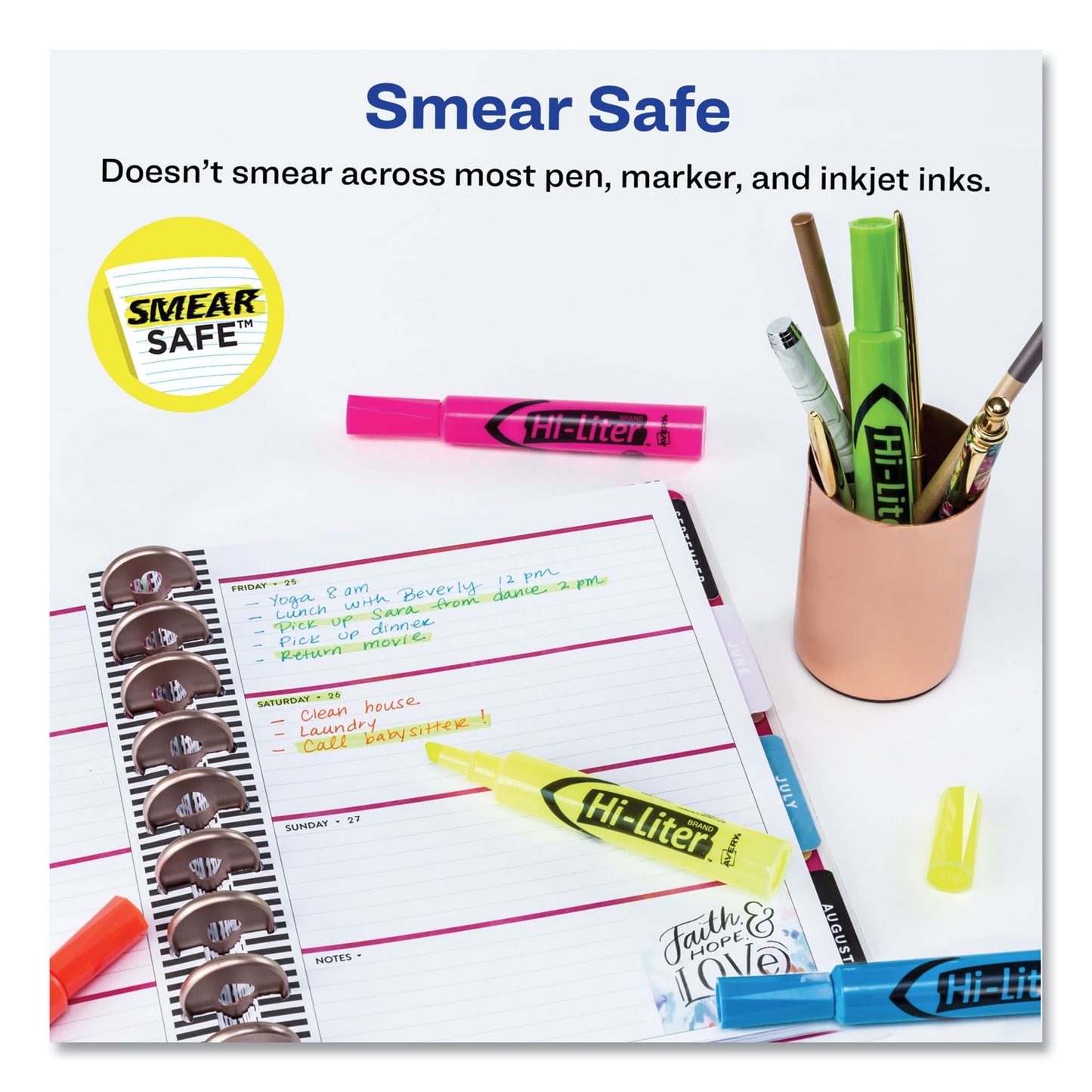 Avery HI-LITER Desk-Style Highlighters, Assorted Ink Colors, Chisel Tip, Assorted Barrel Colors, Dozen (98034)