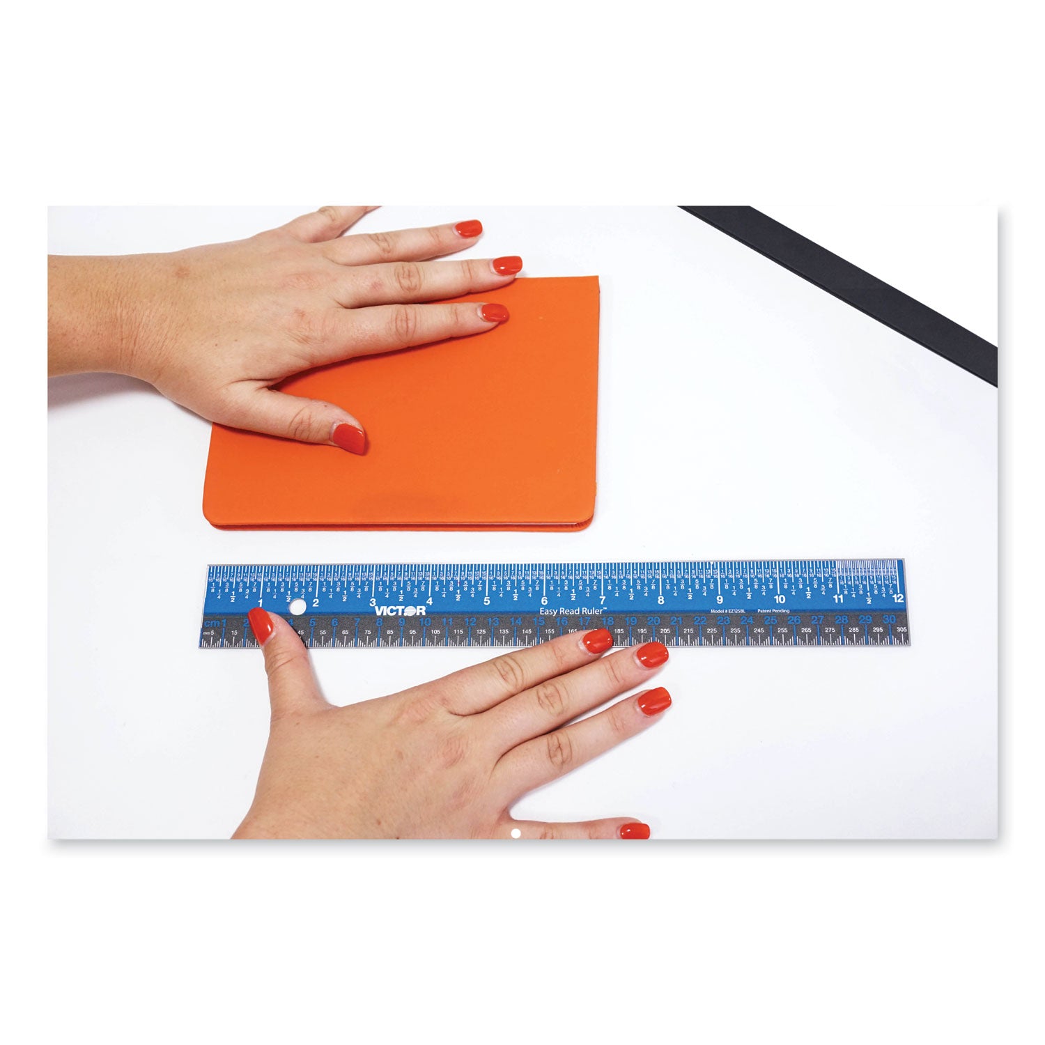 Victor Easy Read Stainless Steel Ruler, Standard/Metric, 12".5 Long, Blue (EZ12SBL)