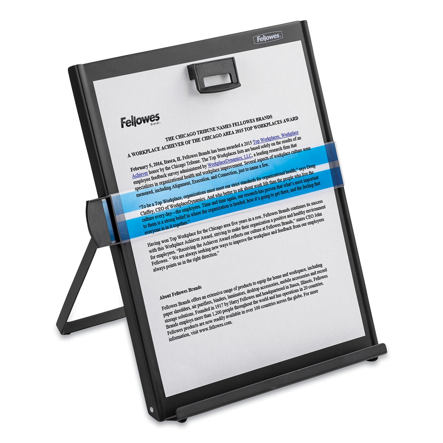 Fellowes Metal Copyholder, 200 Sheet Capacity, Steel, Black (11053)