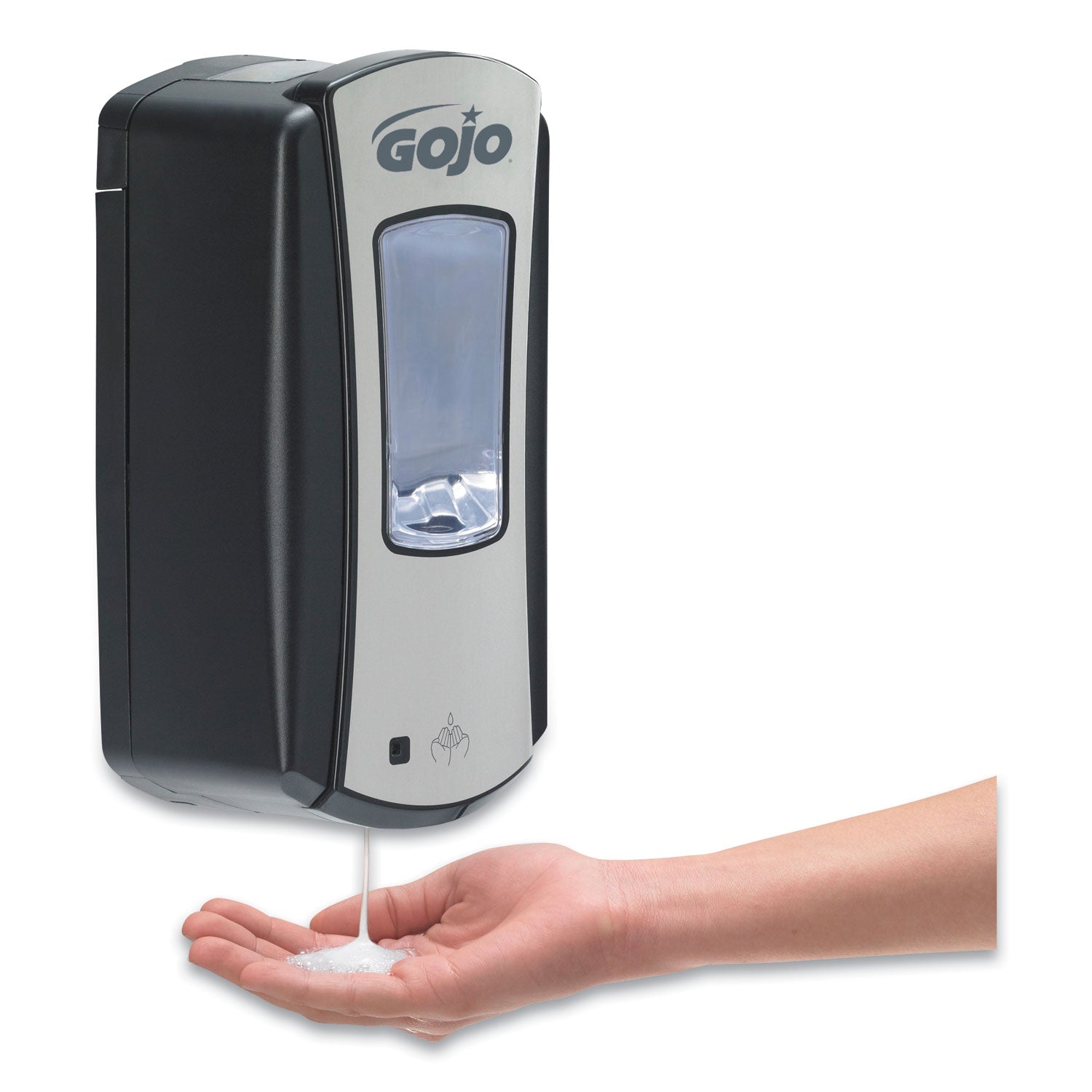 GOJO LTX-12 Touch-Free Dispenser, 1,200 mL, 5.75 x 3.33 x 10.5, Brushed Chrome/Black (191904)