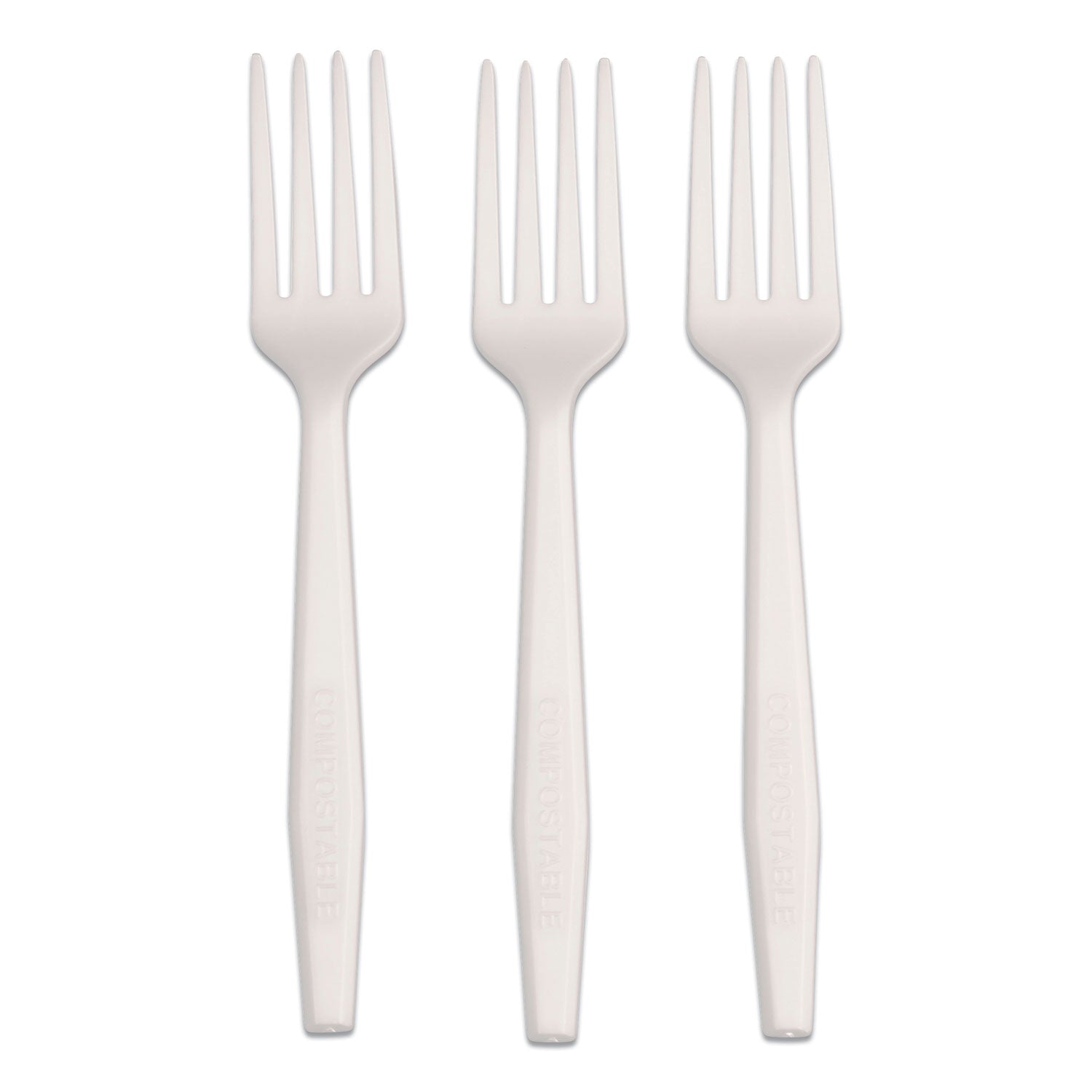 Cpla Cutlery, Fork, White, Unwrapped, 1,000/carton