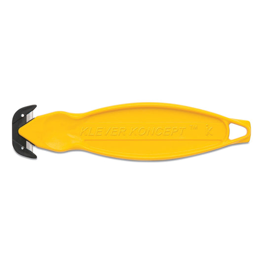 Klever Koncept Safety Cutter, 5.75" Plastic Handle, Yellow, 10/Pack (KCJ2Y)