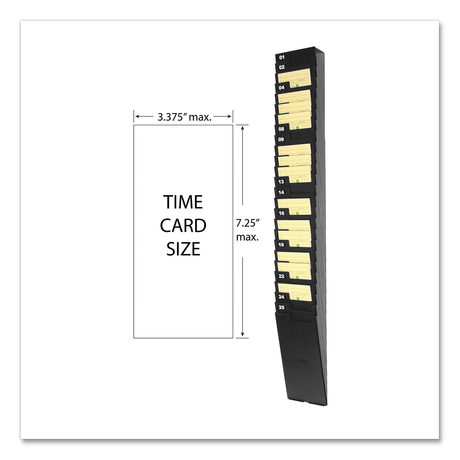 Lathem Time Card Rack for 7" Cards, 25 Pockets, ABS Plastic, Black (257EX)