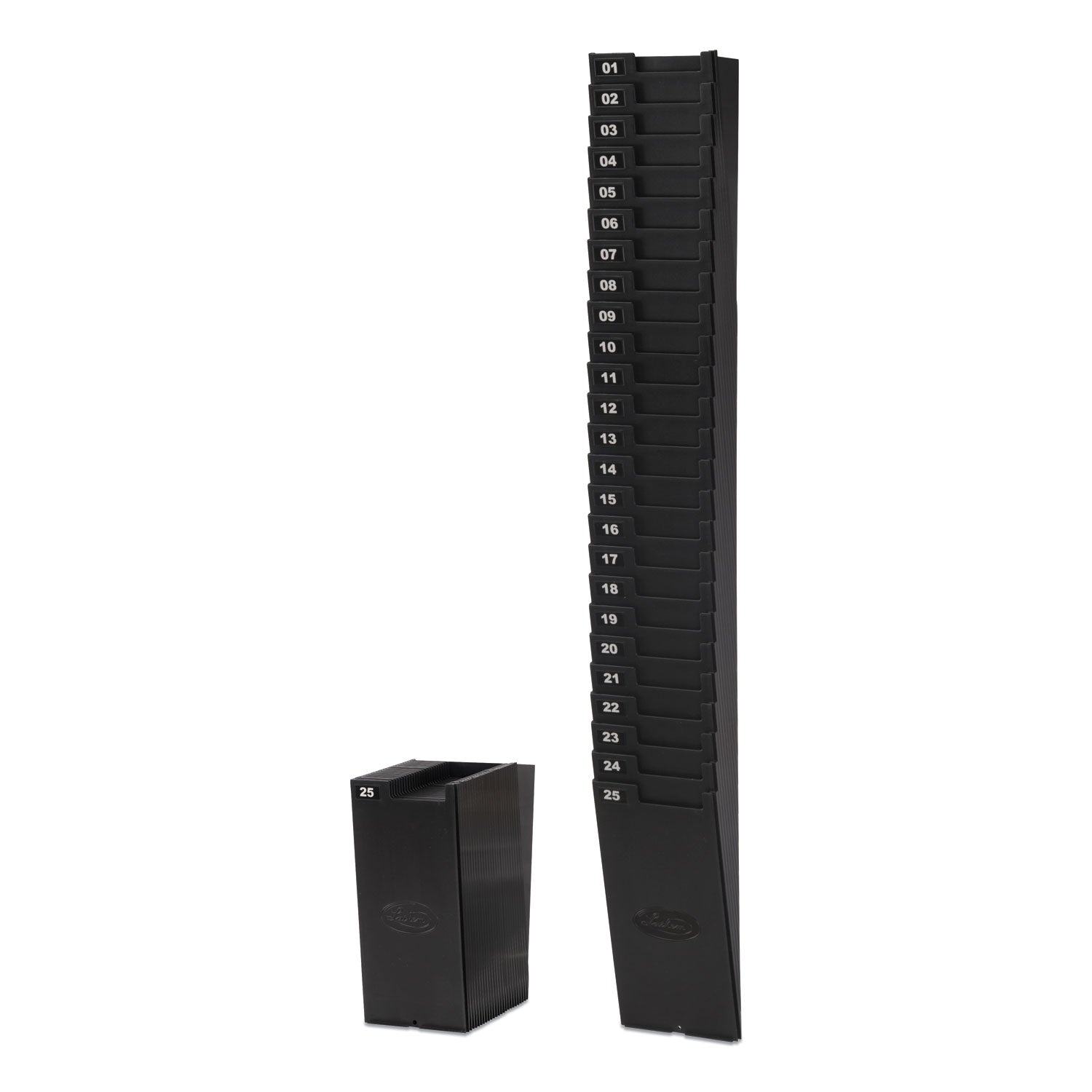 Lathem Time Card Rack for 9" Cards, 25 Pockets, ABS Plastic, Black (259EX)