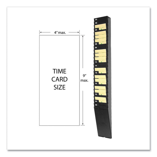 Lathem Time Card Rack for 9" Cards, 25 Pockets, ABS Plastic, Black (259EX)