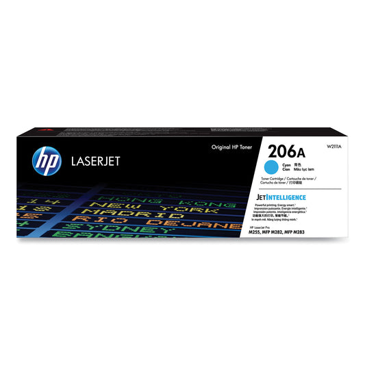 HP 206A, (W2111A) Cyan Original LaserJet Toner Cartridge