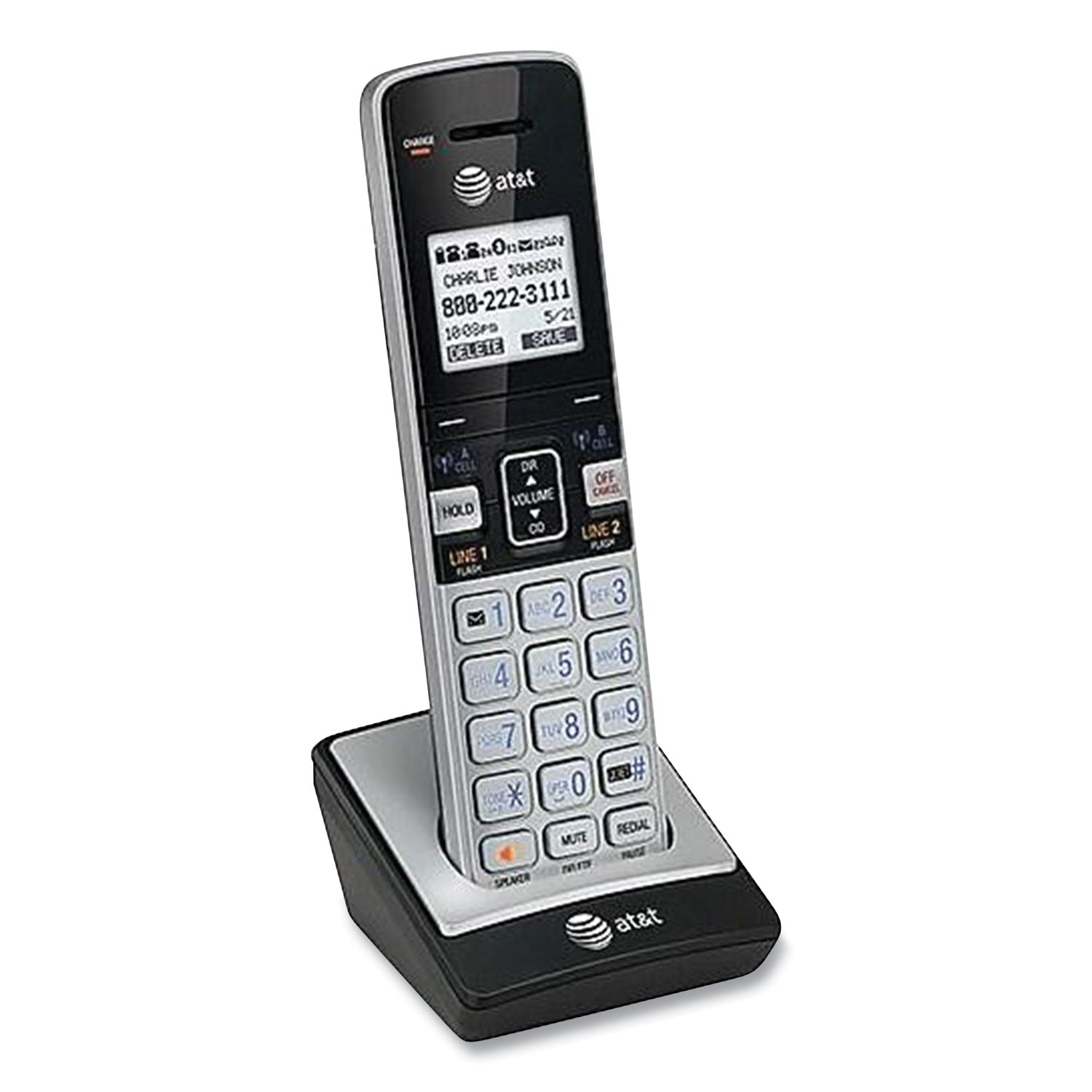 AT&T TL86003 Cordless Telephone Handset for the TL86103 System, Silver/Black