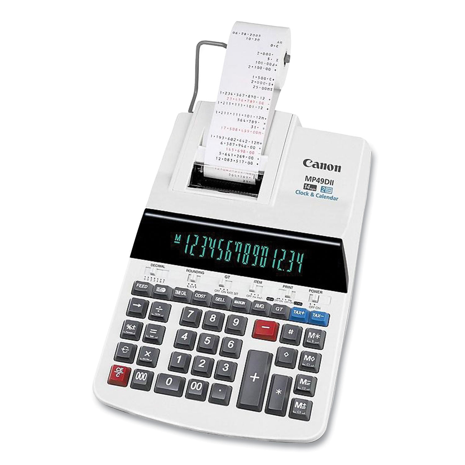 Canon MP49-DII 14-Digit Desktop Calculator, Black/Red Print, 4.8 Lines/Sec (8708B001)