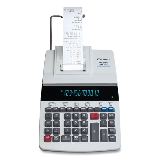 Canon MP27DII 12-Digit Desktop Printing Calculator, Black/Red Print, 4.8 Lines/Sec (8707B001AA)