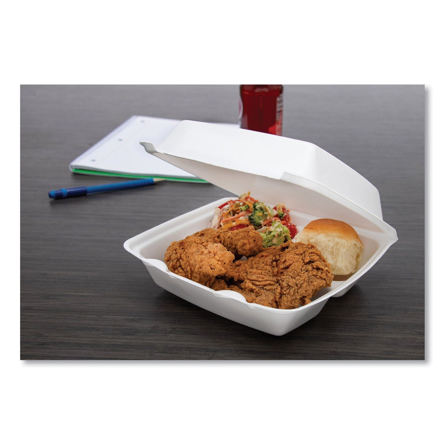 Dart Foam Hinged Lid Containers, 3-Compartment, 8.38 x 7.78 x 3.25, 200/Carton (85HT3R)