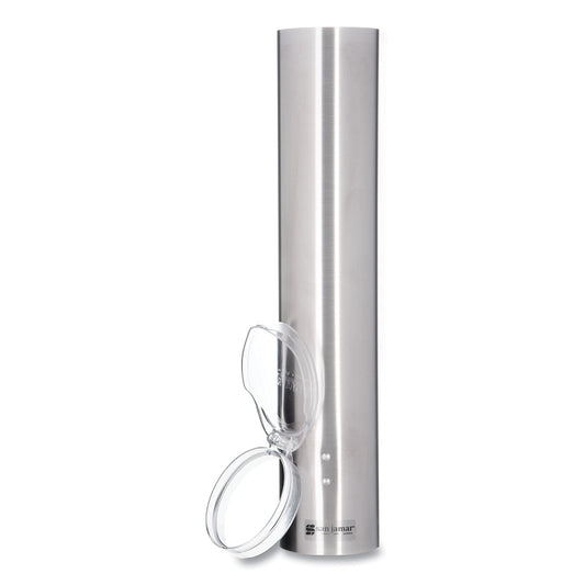 San Jamar Small Pull-Type Water Cup Dispenser, For 5 oz Cups, Stainless Steel (C4150SS)