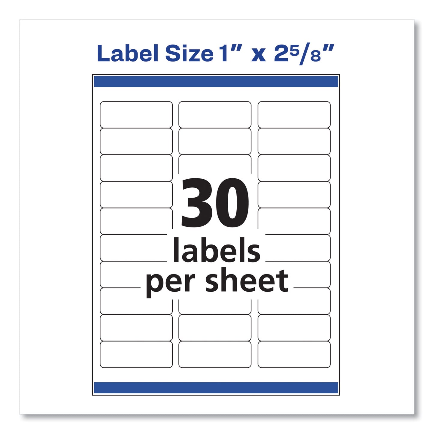 Avery Easy Peel White Address Labels w/ Sure Feed Technology, Inkjet Printers, 1 x 2.63, White, 30/Sheet, 25 Sheets/Pack (8160) - 2 Pack