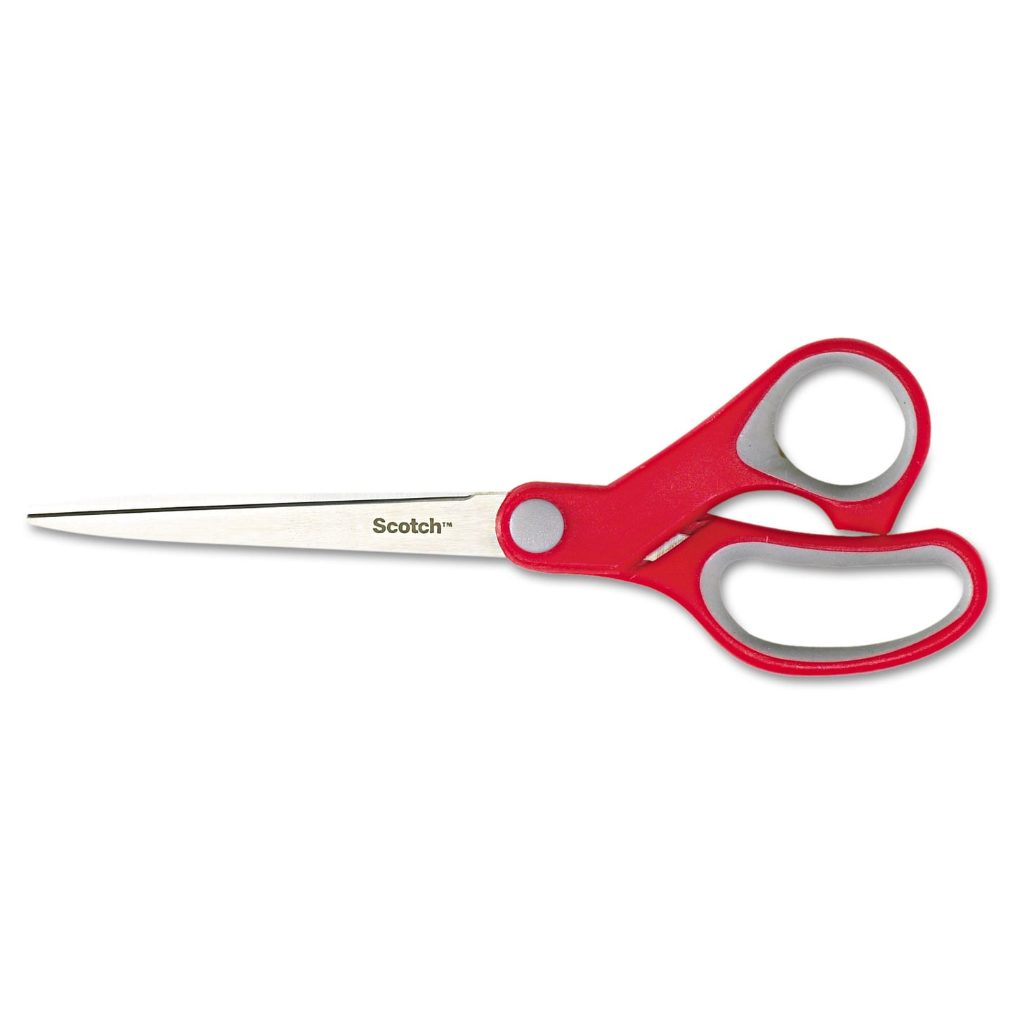 Scotch Multi-Purpose Scissors, 7" Long, 3.38" Cut Length, Straight Gray/Red Handle (1427)