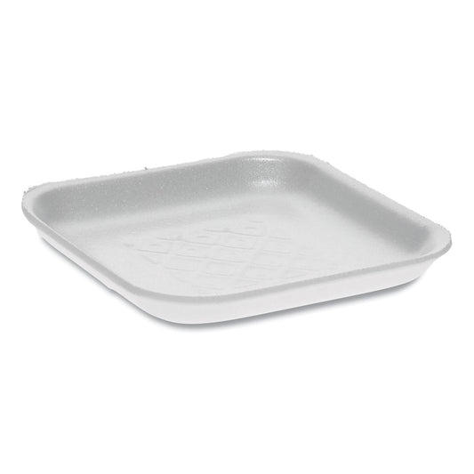 Pactiv Supermarket Tray, #1S, 5.1 x 5.1 x 0.65, White, Foam, 1,000/Carton (0TF101S00000)