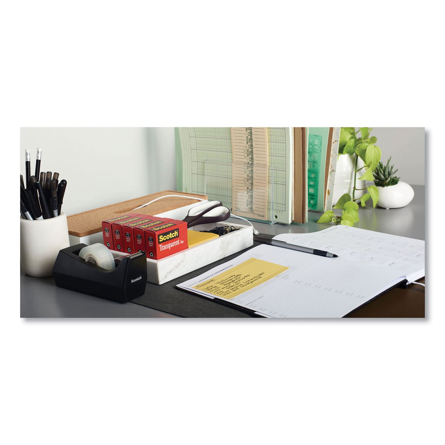 Scotch Transparent Tape, 1" Core, 0.5" x 36 yds, Crystal Clear, 2/Pack (600H2)