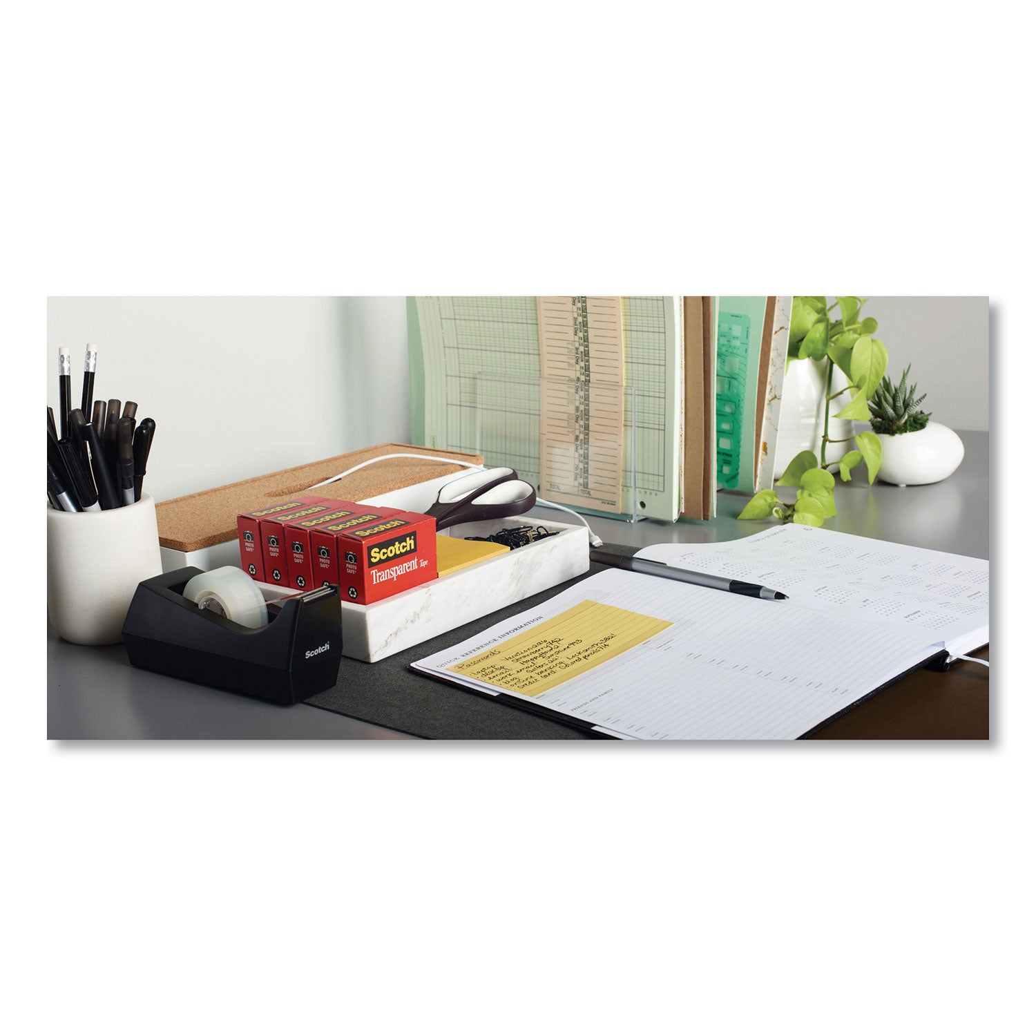 Scotch Transparent Tape, 1" Core, 0.5" x 36 yds, Crystal Clear, 2/Pack (600H2)