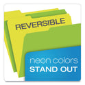 Pendaflex Glow Twisted 3-Tab File Folder, 1/3-Cut Tabs: Assorted, Letter Size, 0.25" Expansion, Assorted Colors, 12/Pack (40526)