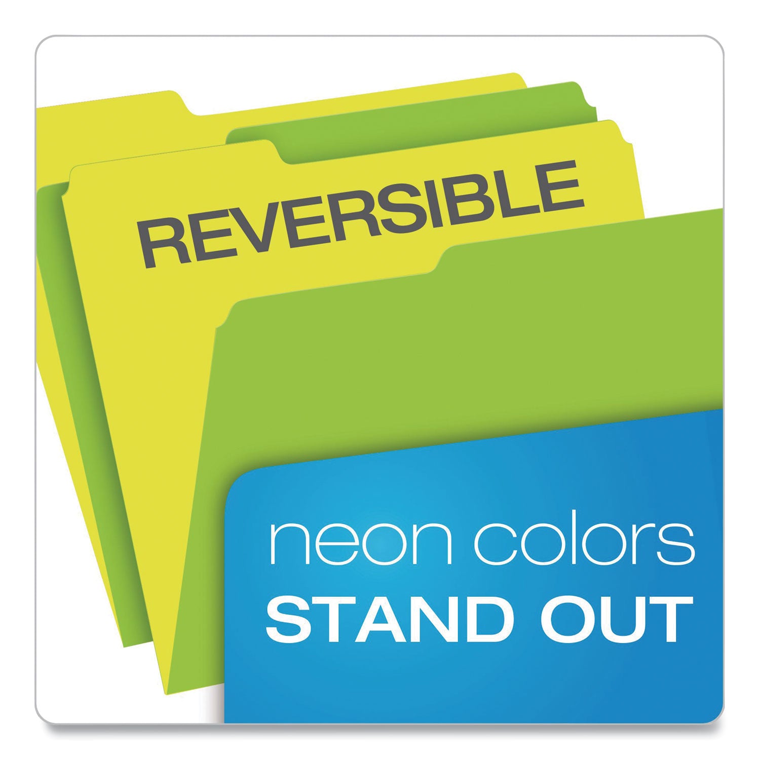 Pendaflex Glow Twisted 3-Tab File Folder, 1/3-Cut Tabs: Assorted, Letter Size, 0.25" Expansion, Assorted Colors, 12/Pack (40526)