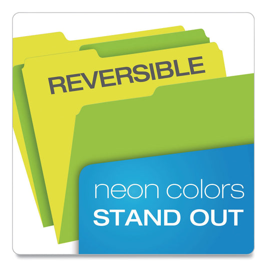 Pendaflex Glow Twisted 3-Tab File Folder, 1/3-Cut Tabs: Assorted, Letter Size, 0.25" Expansion, Assorted Colors, 12/Pack (40526)