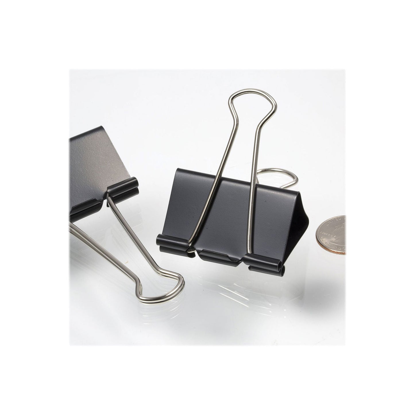 Officemate Binder Clips, Large, Black/Nickel, 12/Box (99100)