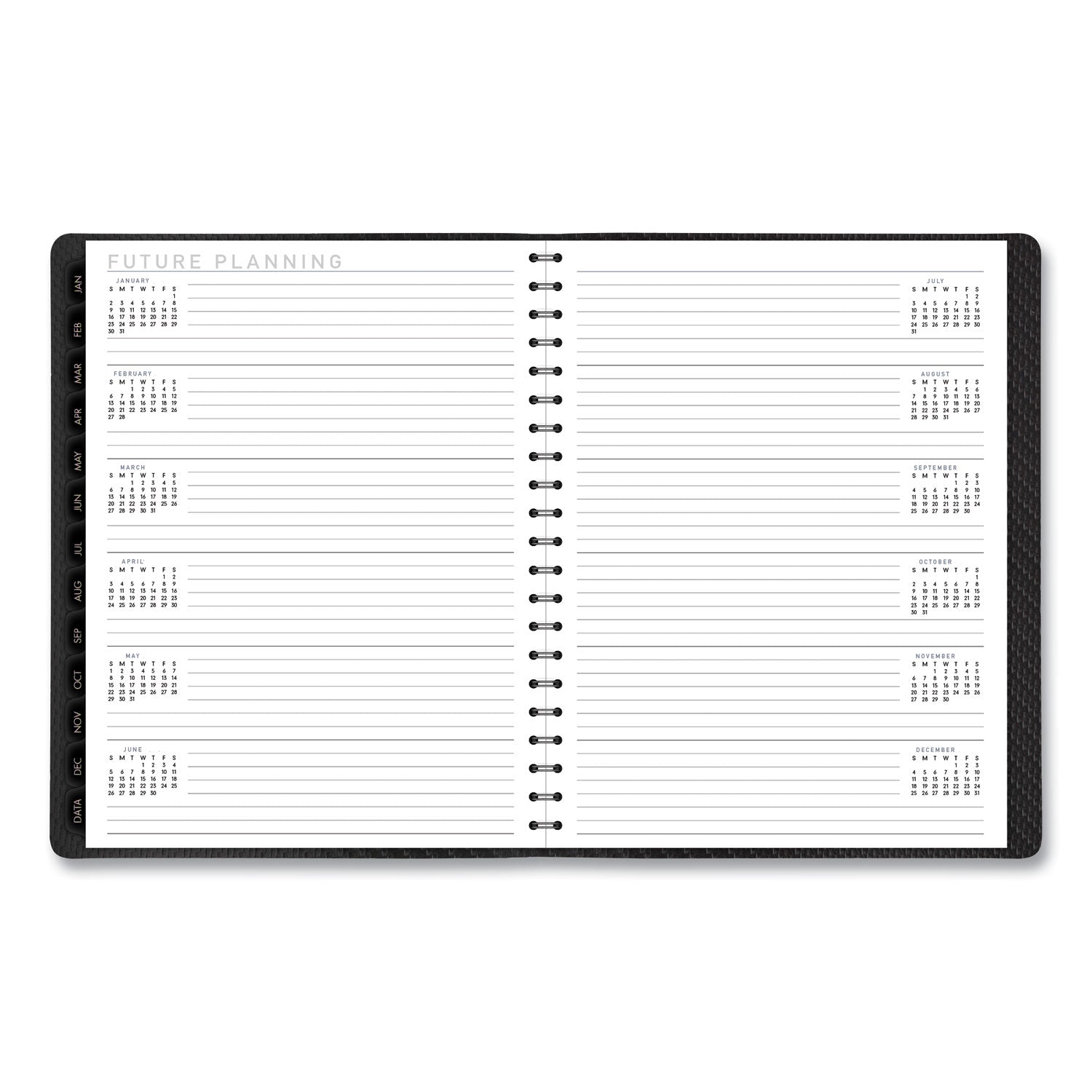 AT-A-GLANCE Contemporary Weekly/Monthly Planner, Vertical-Column Format, 11 x 8.25, Graphite Cover, 12-Month (Jan to Dec): 2025 (70950X45)