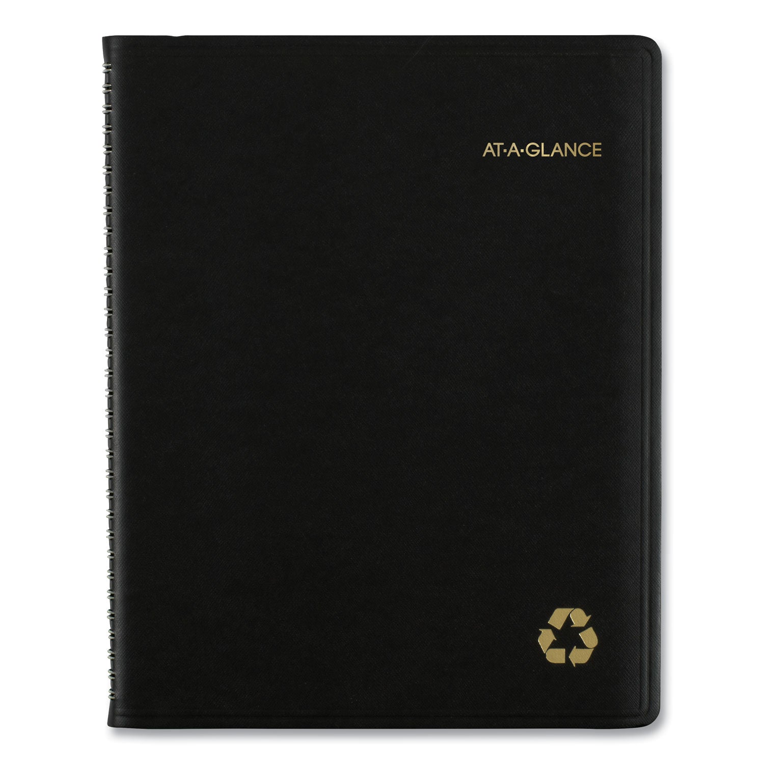 AT-A-GLANCE Recycled Weekly Vertical-Column Format Appointment Book, 11 x 8.25, Black Cover, 12-Month (Jan to Dec): 2025 (70950G05)