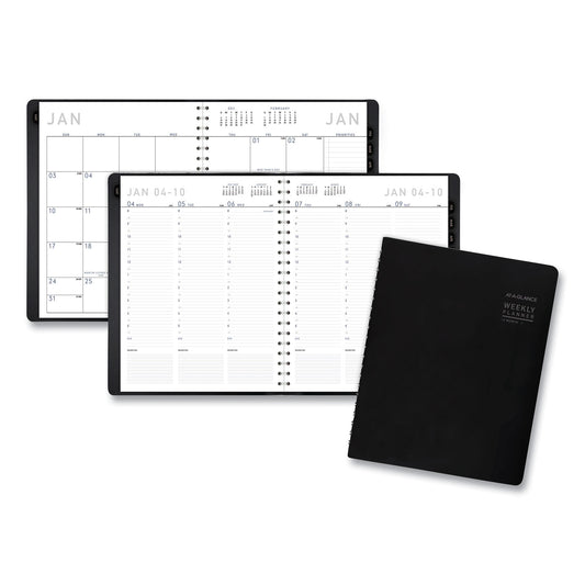 AT-A-GLANCE Contemporary Weekly/Monthly Planner, Vertical-Column Format, 11 x 8.25, Black Cover, 12-Month (Jan to Dec): 2025 (70950X05)