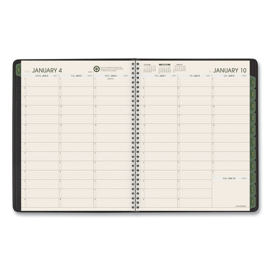 AT-A-GLANCE Recycled Weekly Vertical-Column Format Appointment Book, 8.75 x 7, Black Cover, 12-Month (Jan to Dec): 2025 (70951G05)