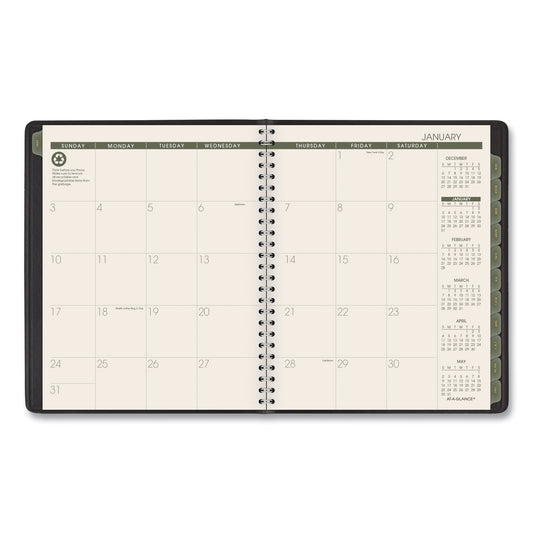 AT-A-GLANCE Recycled Monthly Planner with Perforated Memo Section, 8.75 x 7, Black Cover, 12-Month (Jan to Dec): 2025 (70120G05)