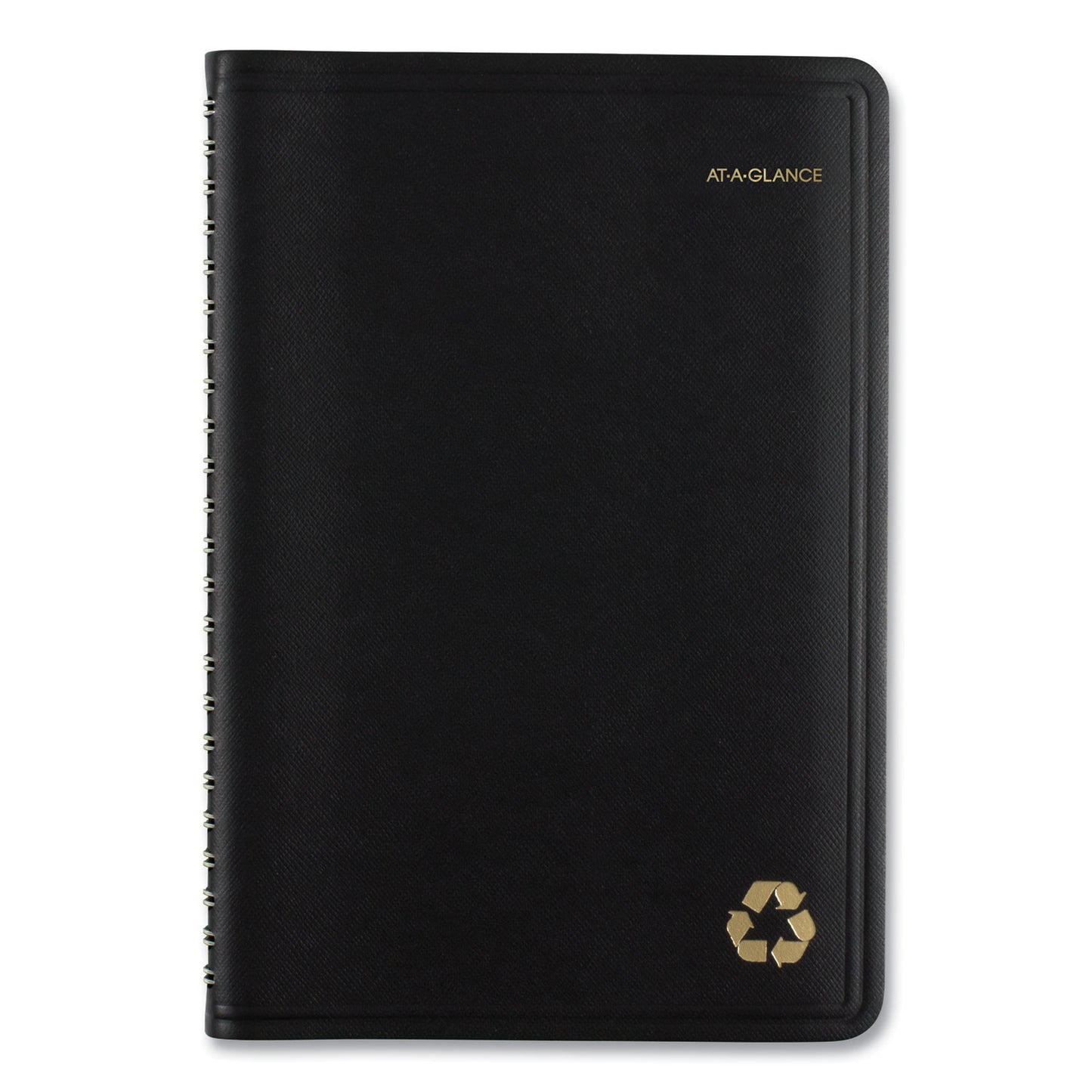 AT-A-GLANCE Recycled Weekly Block Format Appointment Book, 8.5 x 5.5, Black Cover, 12-Month (Jan to Dec): 2025 (70100G05)