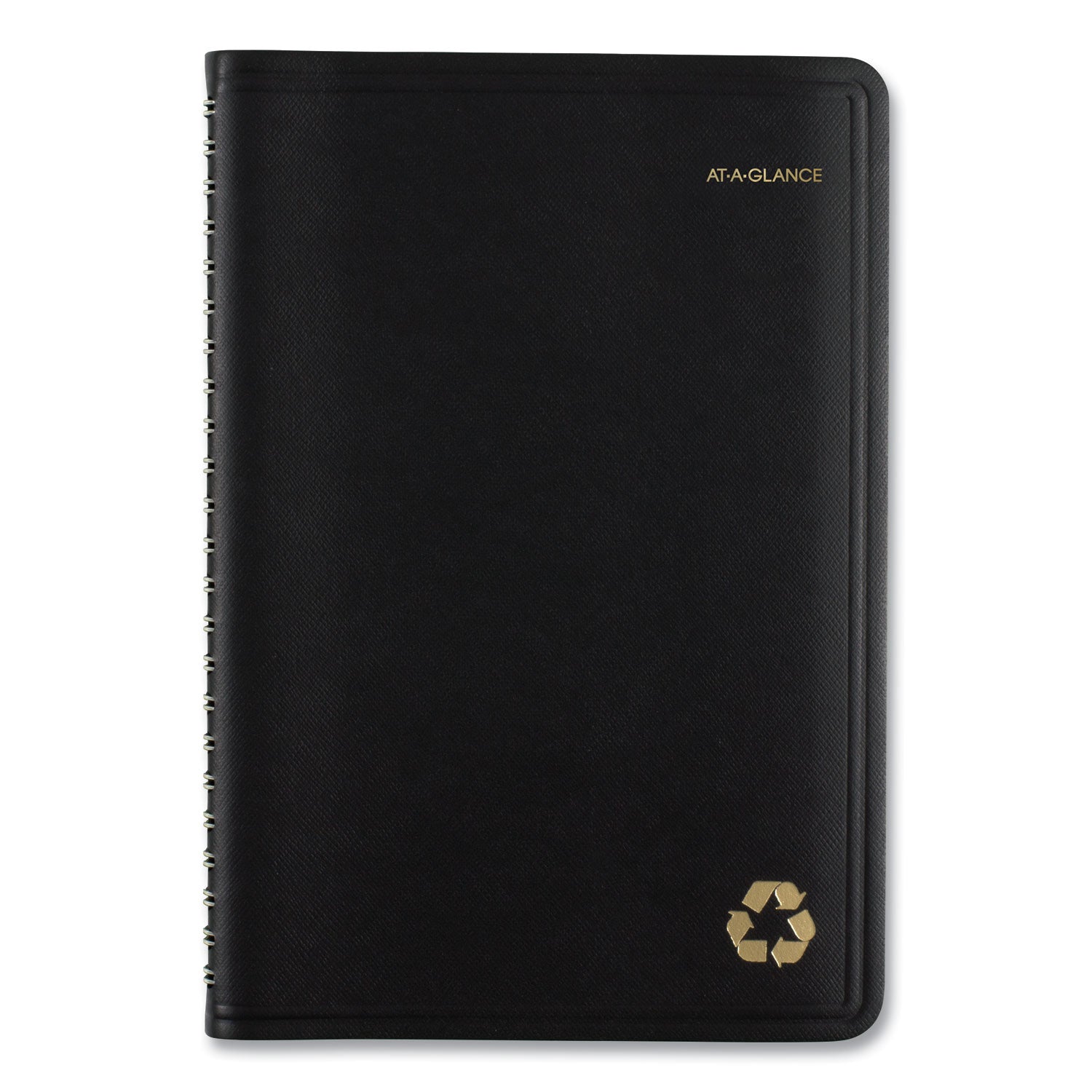 AT-A-GLANCE Recycled Weekly Block Format Appointment Book, 8.5 x 5.5, Black Cover, 12-Month (Jan to Dec): 2025 (70100G05)