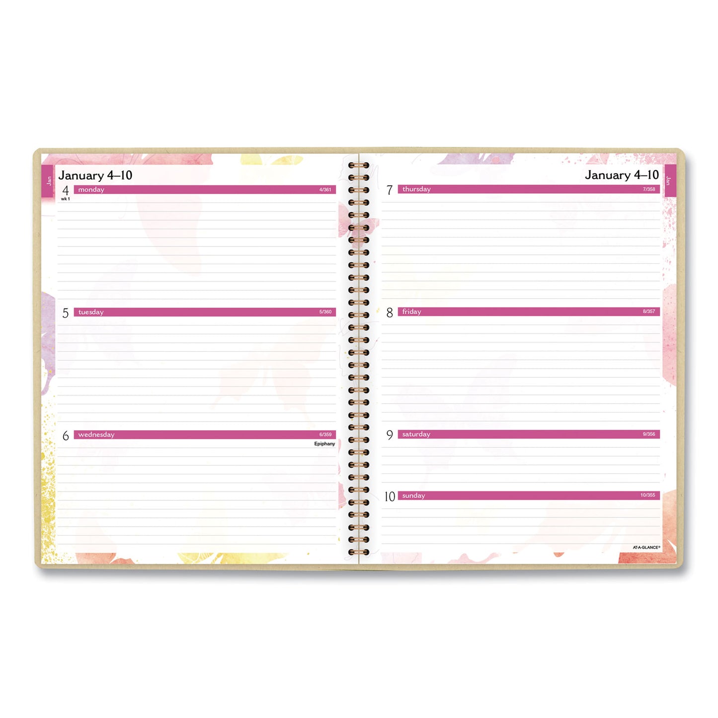 AT-A-GLANCE Watercolors Weekly/Monthly Planner, Butterflies Artwork, 11 x 8.5, Multicolor Cover, 12-Month (Jan to Dec): 2025 (791905G)