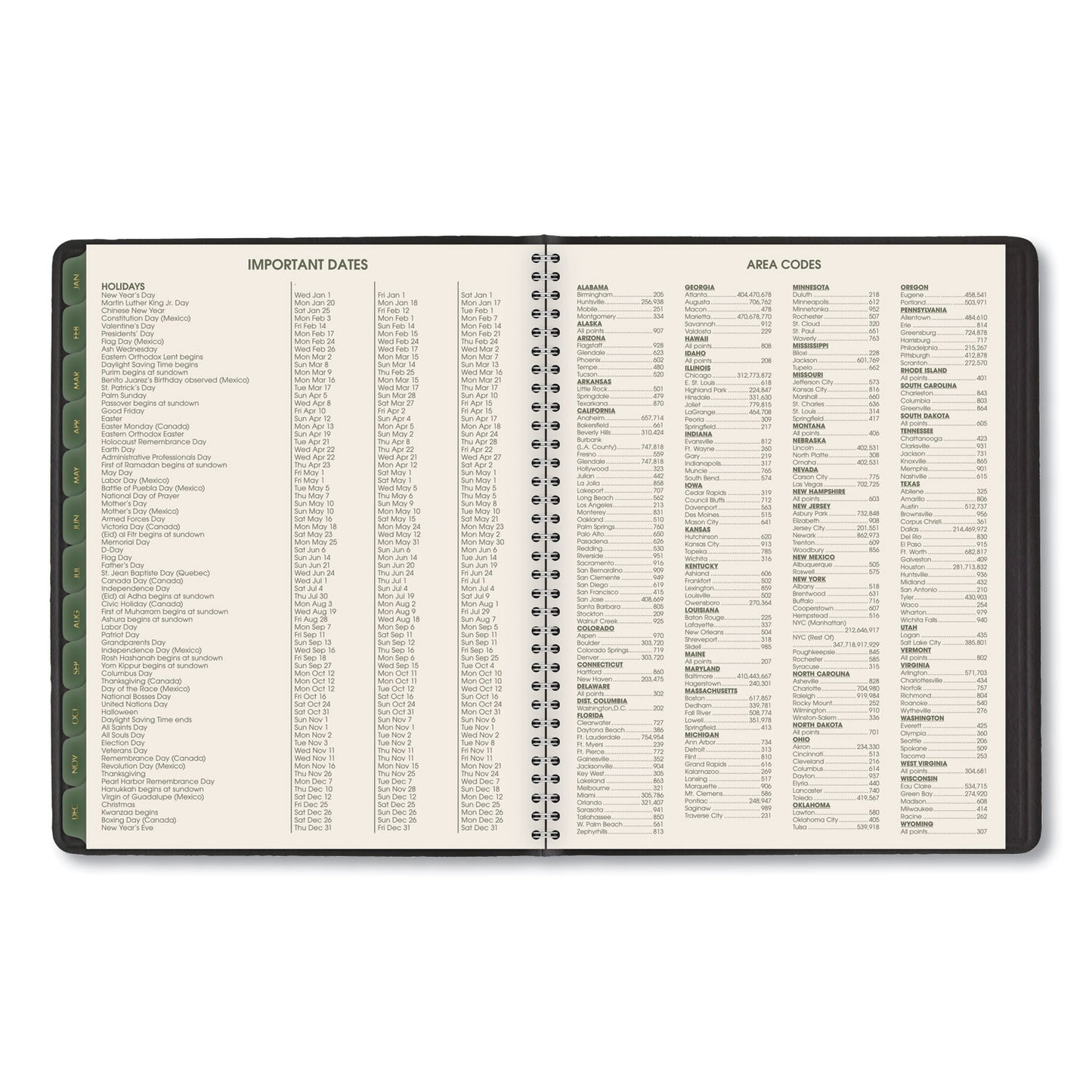 AT-A-GLANCE Recycled Weekly Vertical-Column Format Appointment Book, 8.75 x 7, Black Cover, 12-Month (Jan to Dec): 2025 (70951G05)