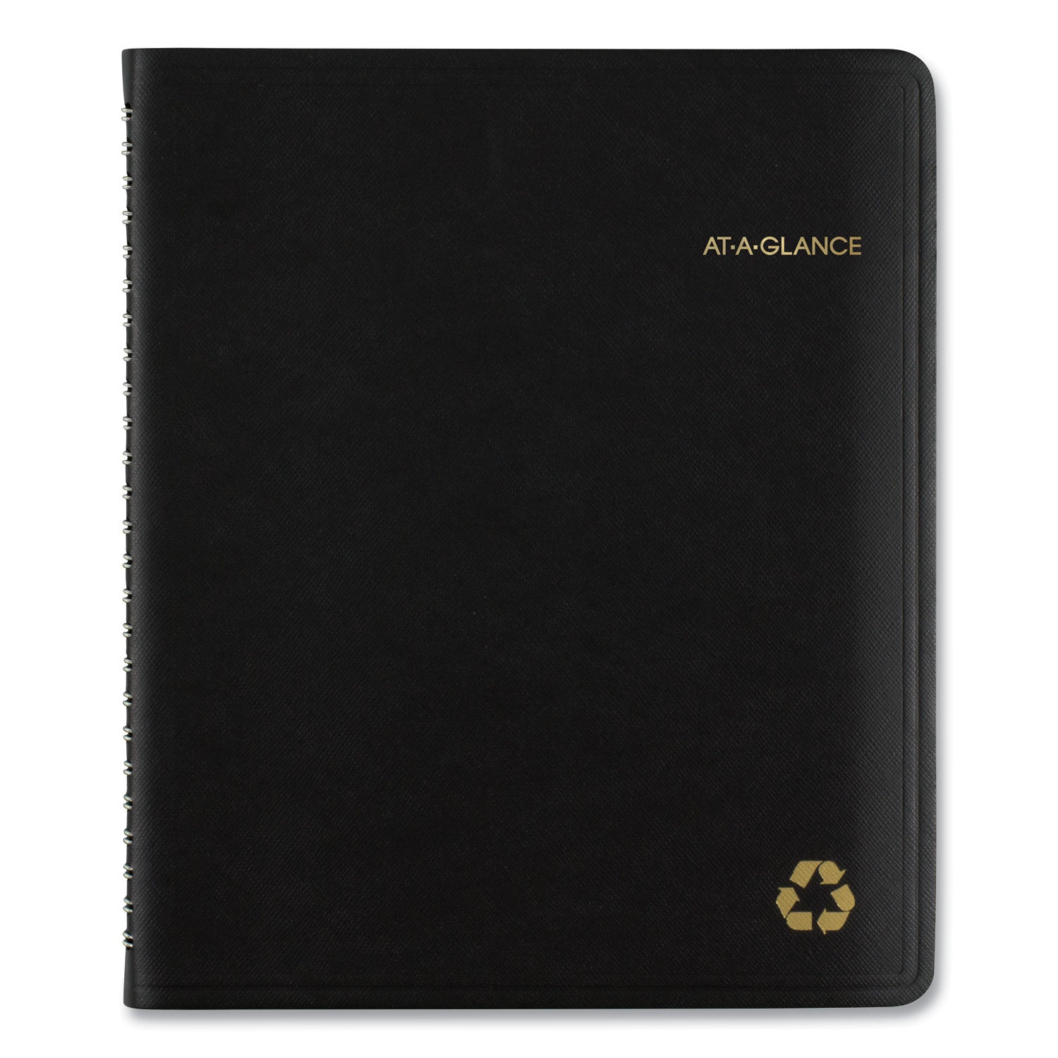 AT-A-GLANCE Recycled Weekly Vertical-Column Format Appointment Book, 8.75 x 7, Black Cover, 12-Month (Jan to Dec): 2025 (70951G05)