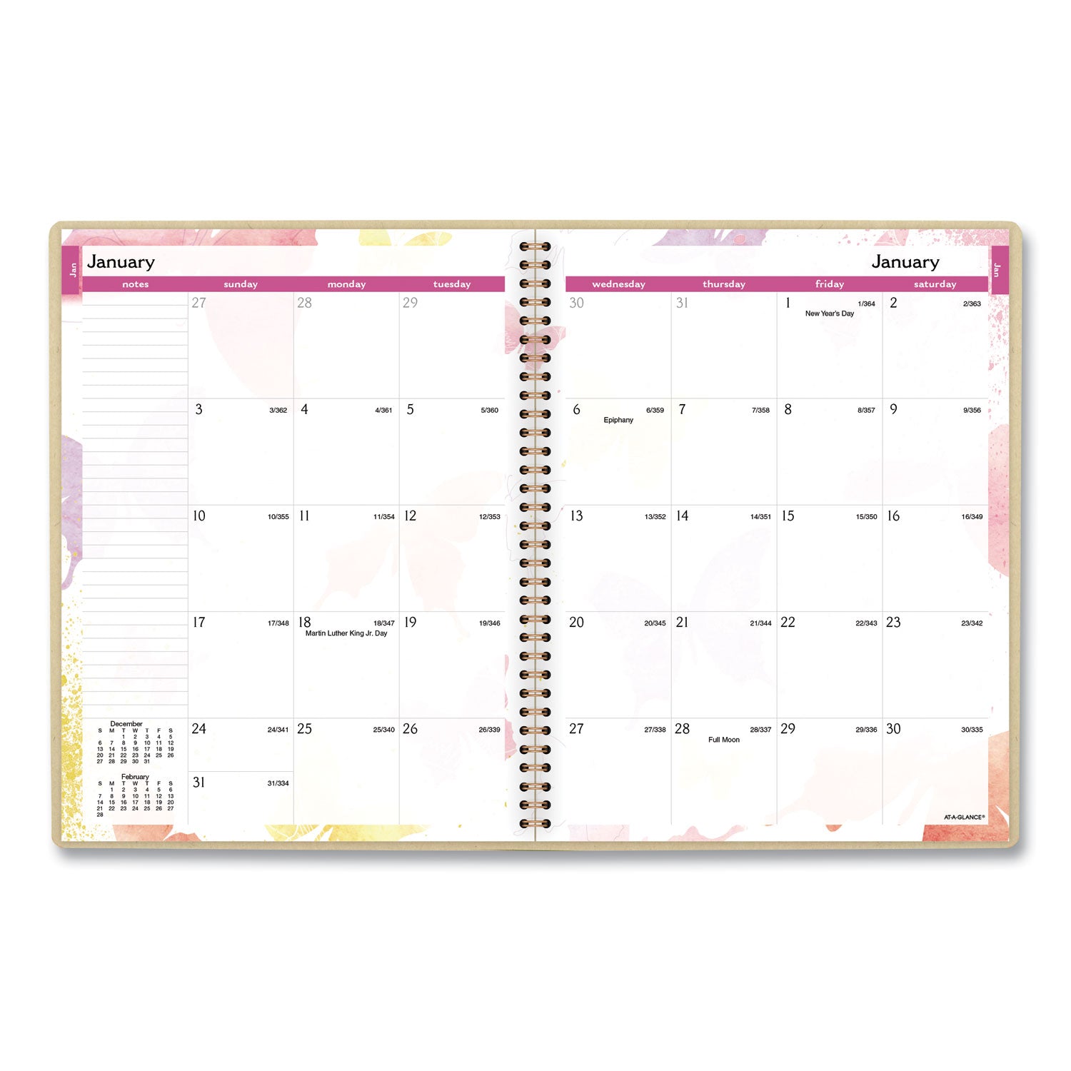 AT-A-GLANCE Watercolors Weekly/Monthly Planner, Butterflies Artwork, 11 x 8.5, Multicolor Cover, 12-Month (Jan to Dec): 2025 (791905G)