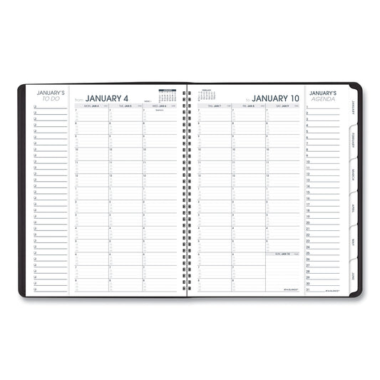 AT-A-GLANCE Triple View Weekly Vertical-Column Format Appointment Book, 11 x 8.25, Black Cover, 12-Month (Jan to Dec): 2025 (70950V05)