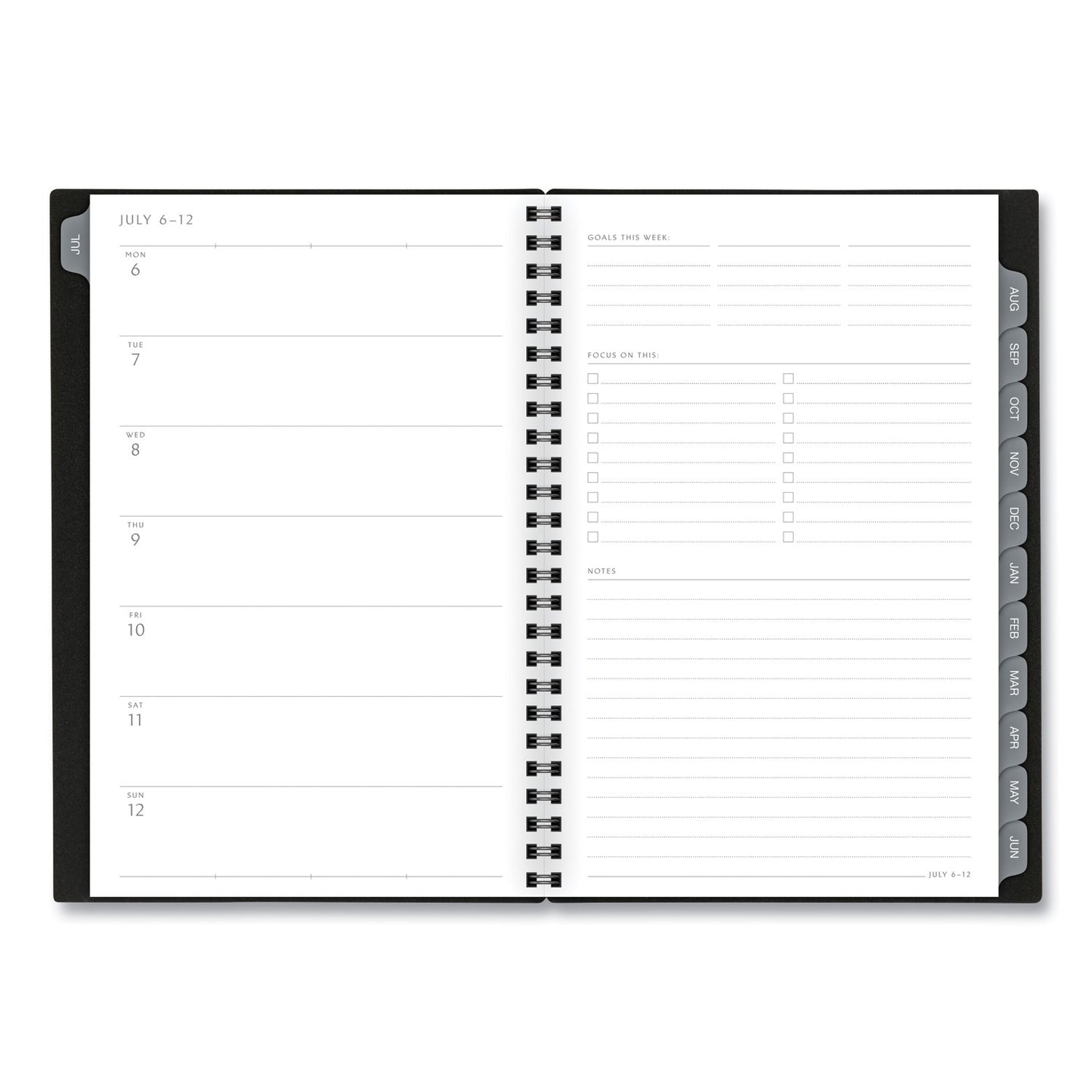 AT-A-GLANCE Elevation Academic Weekly/Monthly Planner, 8.5 x 5.5, Black Cover, 12-Month (July to June): 2024 to 2025 (75101P05)