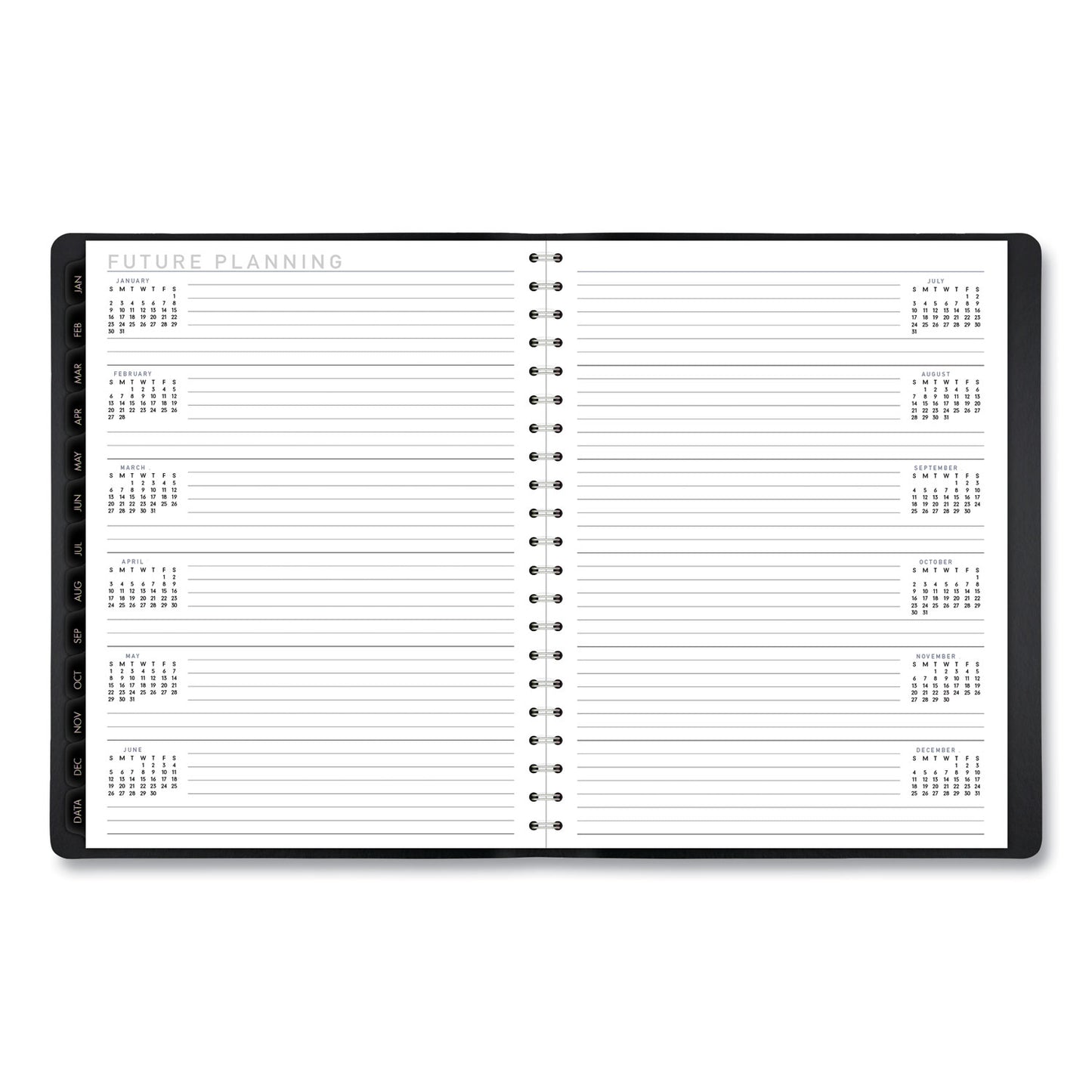 AT-A-GLANCE Contemporary Weekly/Monthly Planner, Vertical-Column Format, 11 x 8.25, Black Cover, 12-Month (Jan to Dec): 2025 (70950X05)