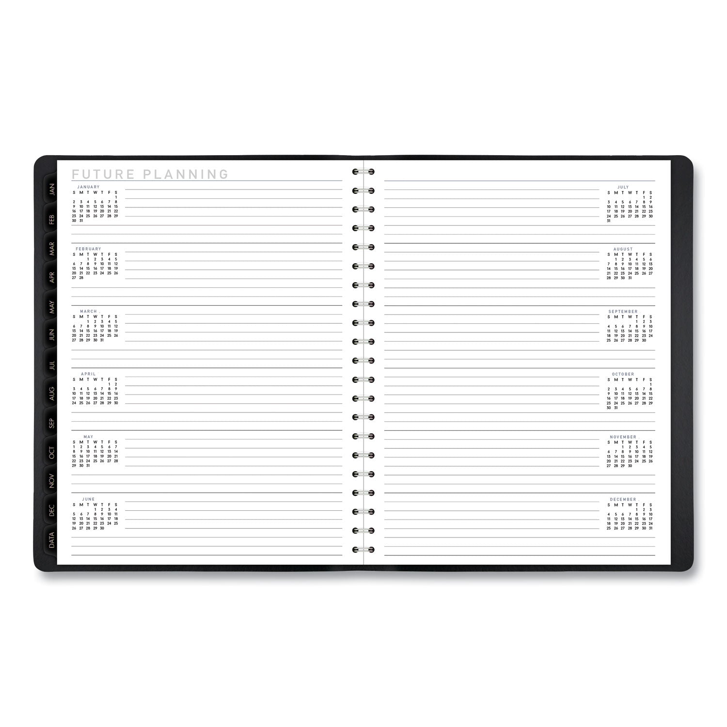 AT-A-GLANCE Contemporary Weekly/Monthly Planner, Vertical-Column Format, 11 x 8.25, Black Cover, 12-Month (Jan to Dec): 2025 (70950X05)