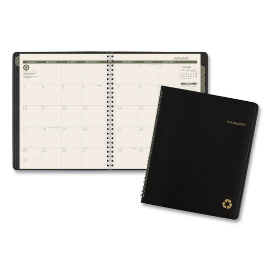 AT-A-GLANCE Recycled Monthly Planner with Perforated Memo Section, 8.75 x 7, Black Cover, 12-Month (Jan to Dec): 2025 (70120G05)