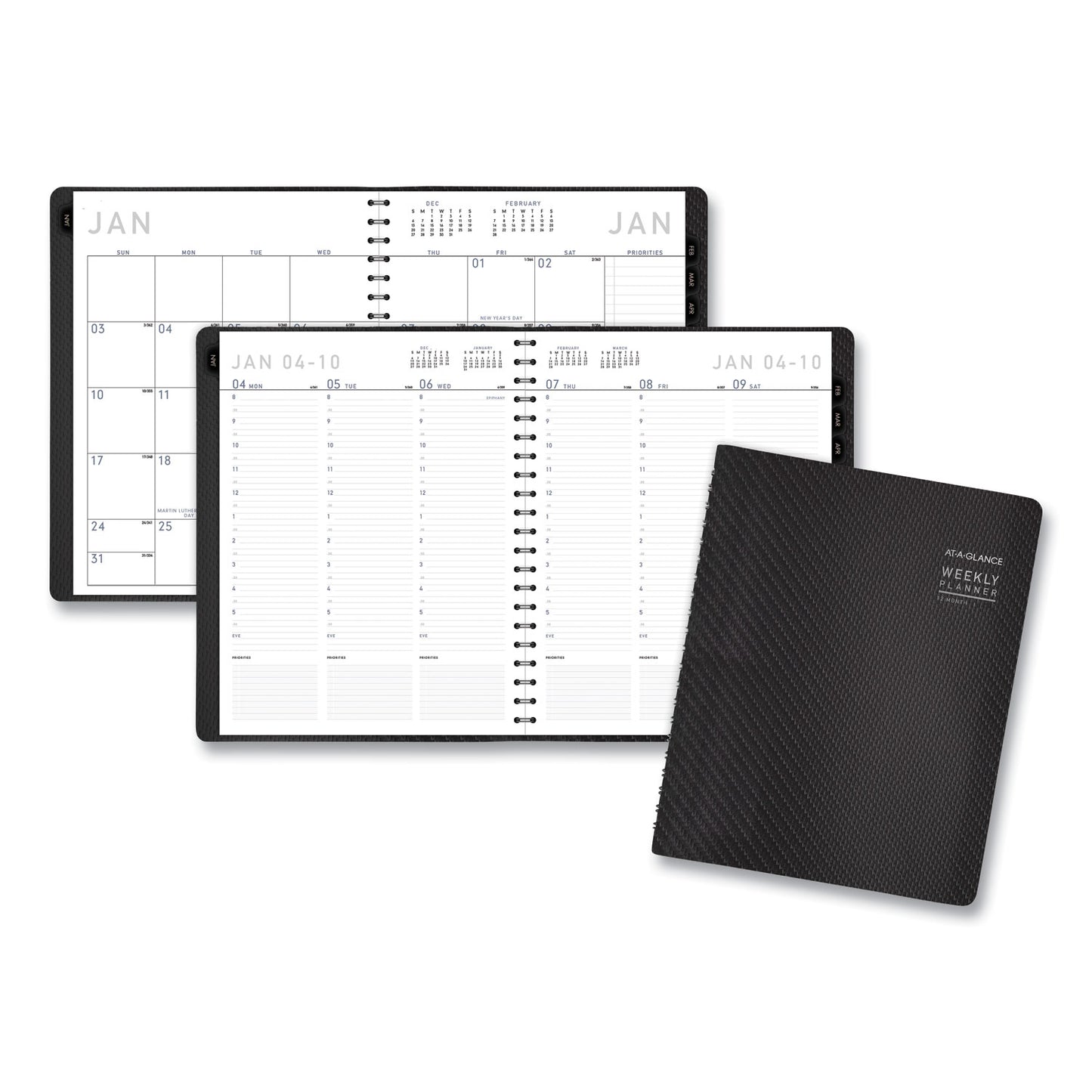 AT-A-GLANCE Contemporary Weekly/Monthly Planner, Vertical-Column Format, 11 x 8.25, Graphite Cover, 12-Month (Jan to Dec): 2025 (70950X45)