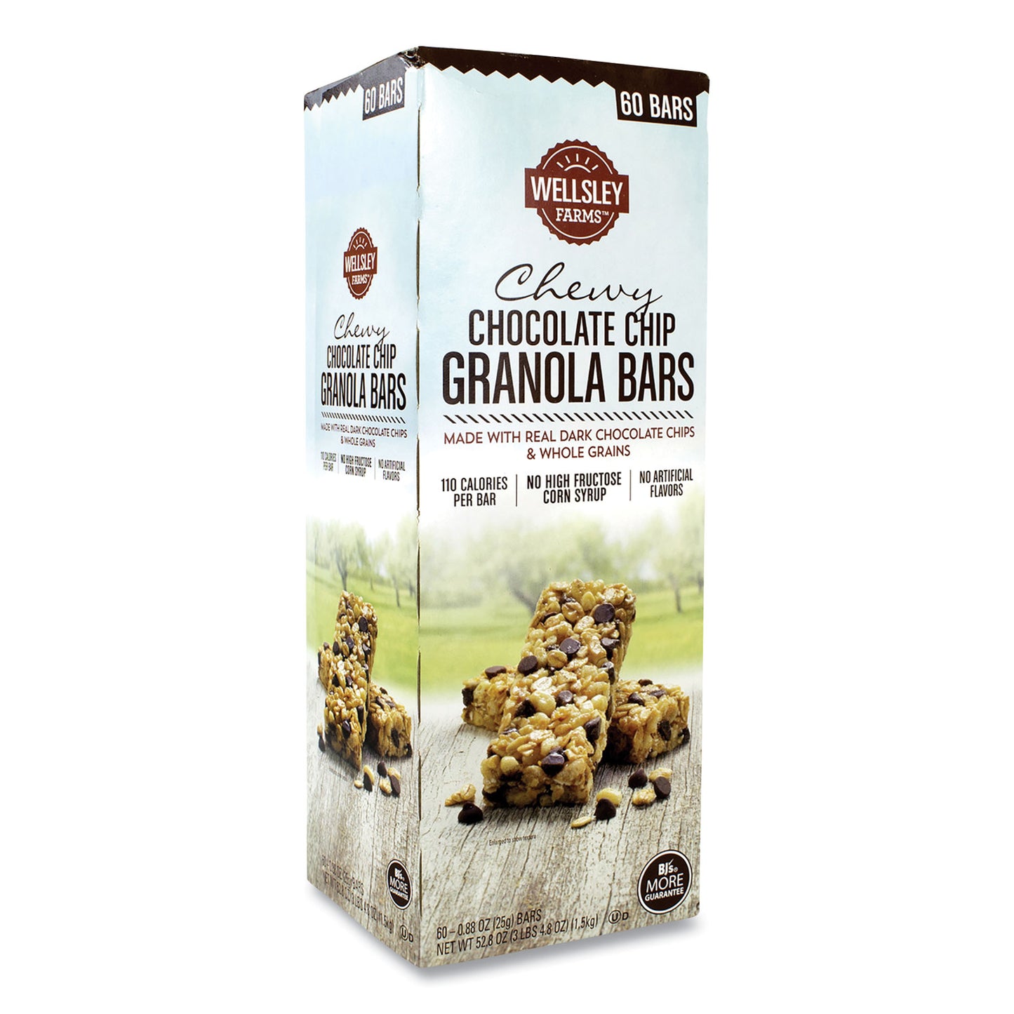 Wellsley Farms Chewy Chocolate Chip Granola Bars, 0.88 oz Bar, 60 Bars/Box (22000538)