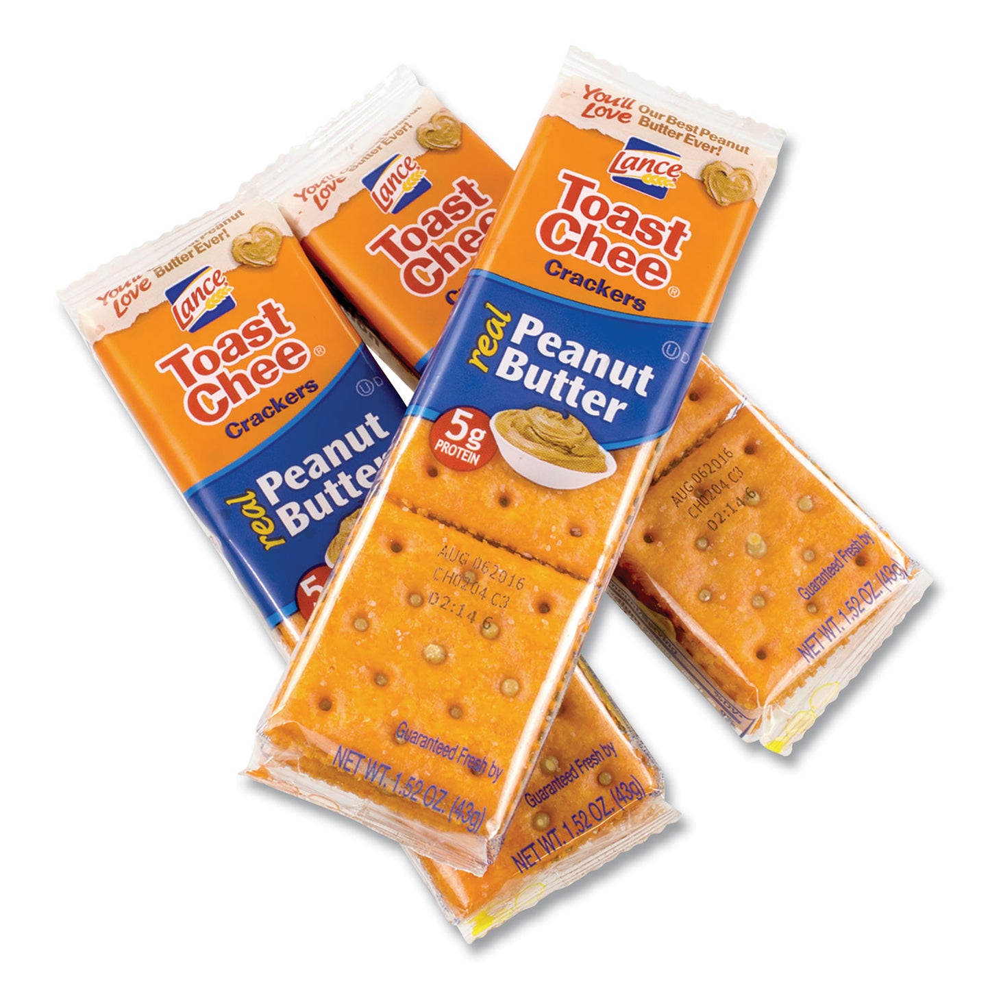 Lance Toast Chee Peanut Butter Cracker Sandwiches, 1.52 oz Pack, 40 Packs/Box (22000542)