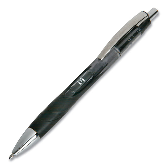 AbilityOne 7520016849424, SKILCRAFT VISTA Gel Pen, Retractable, Bold 1 mm, Black Ink, Smoke/Black/Silver Barrel, Dozen