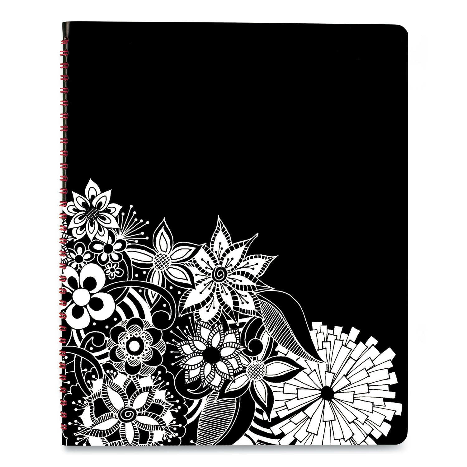 Cambridge Floradoodle Weekly/Monthly Professional Planner, Floral Artwork, 11 x 8.5, Black/White Cover, 12-Month (Jan-Dec): 2025 (589905)